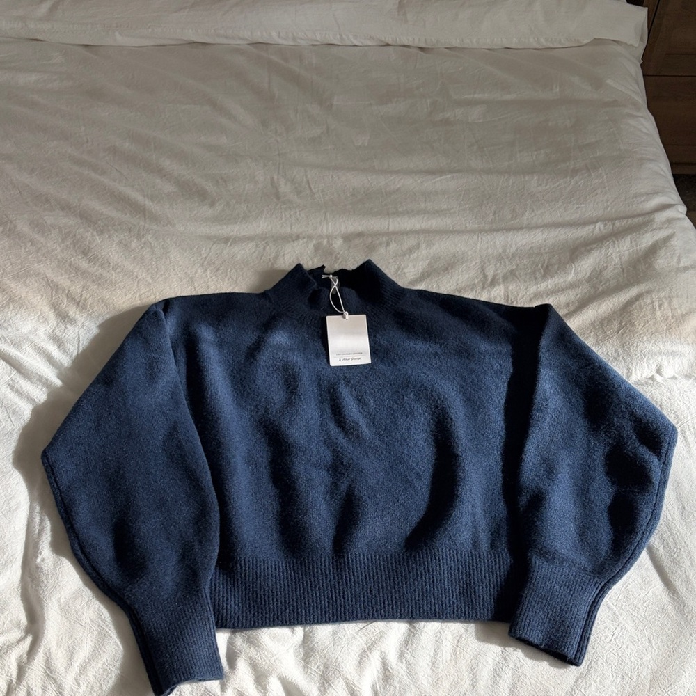 & Other Stories Deep Blue Turtleneck Sweater